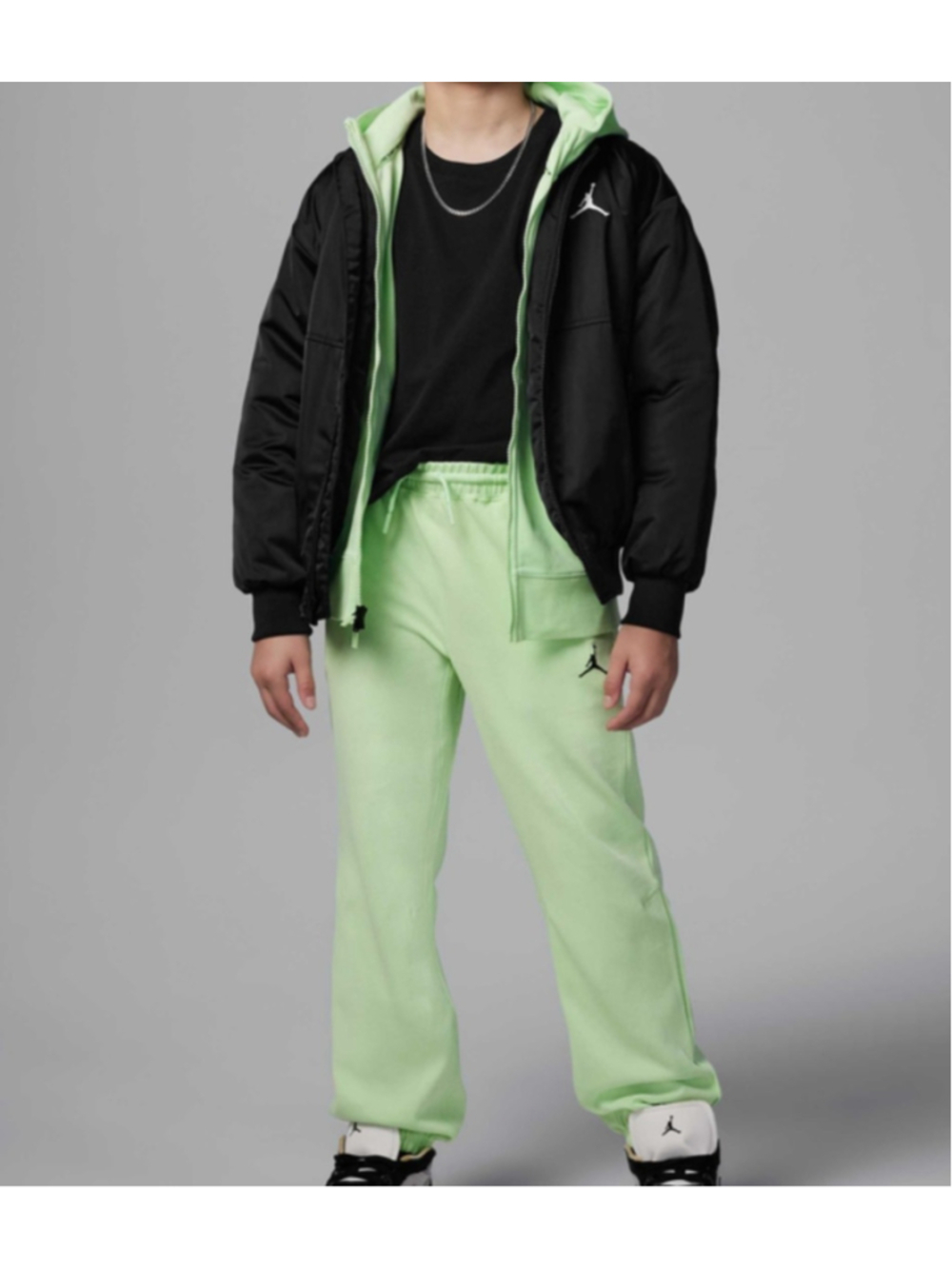 Nike Jordan Dri-fit Sport Fleece Joggers sweatpants Vapor Green big kids XL - Picture 2 of 7